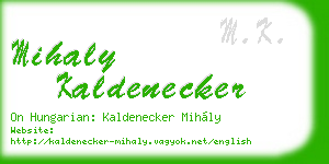 mihaly kaldenecker business card