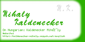 mihaly kaldenecker business card